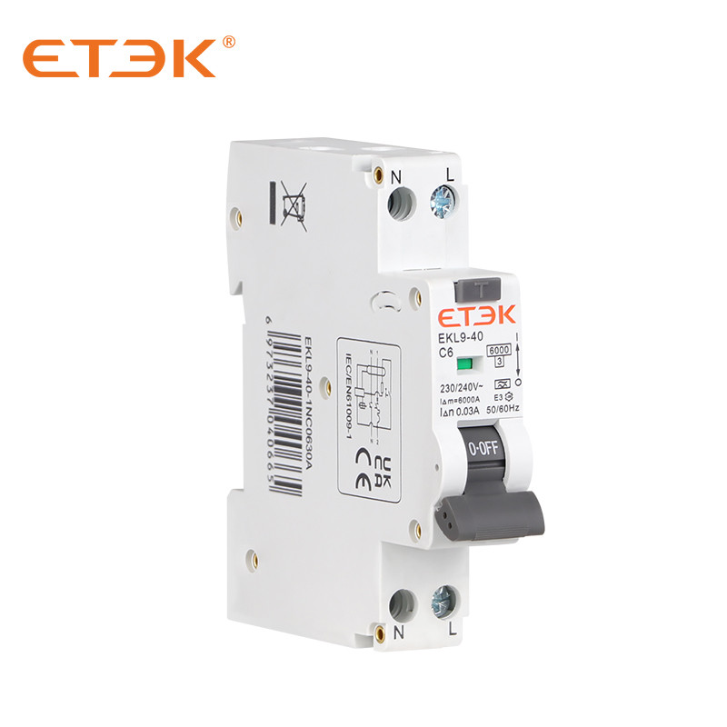 Etek Ekl9-40 6ka 1p+n Electronic Type Rcbo Residual Current Operated 