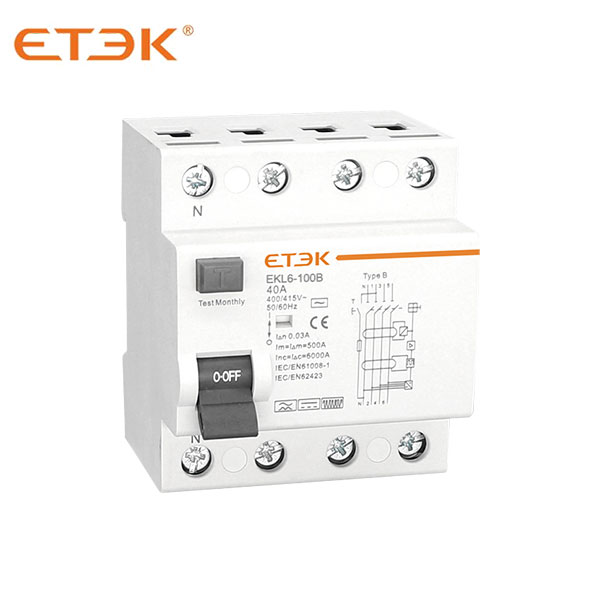 EKL6-100B 10kA Electromagnetic Type B RCCB - China ETEK Electric